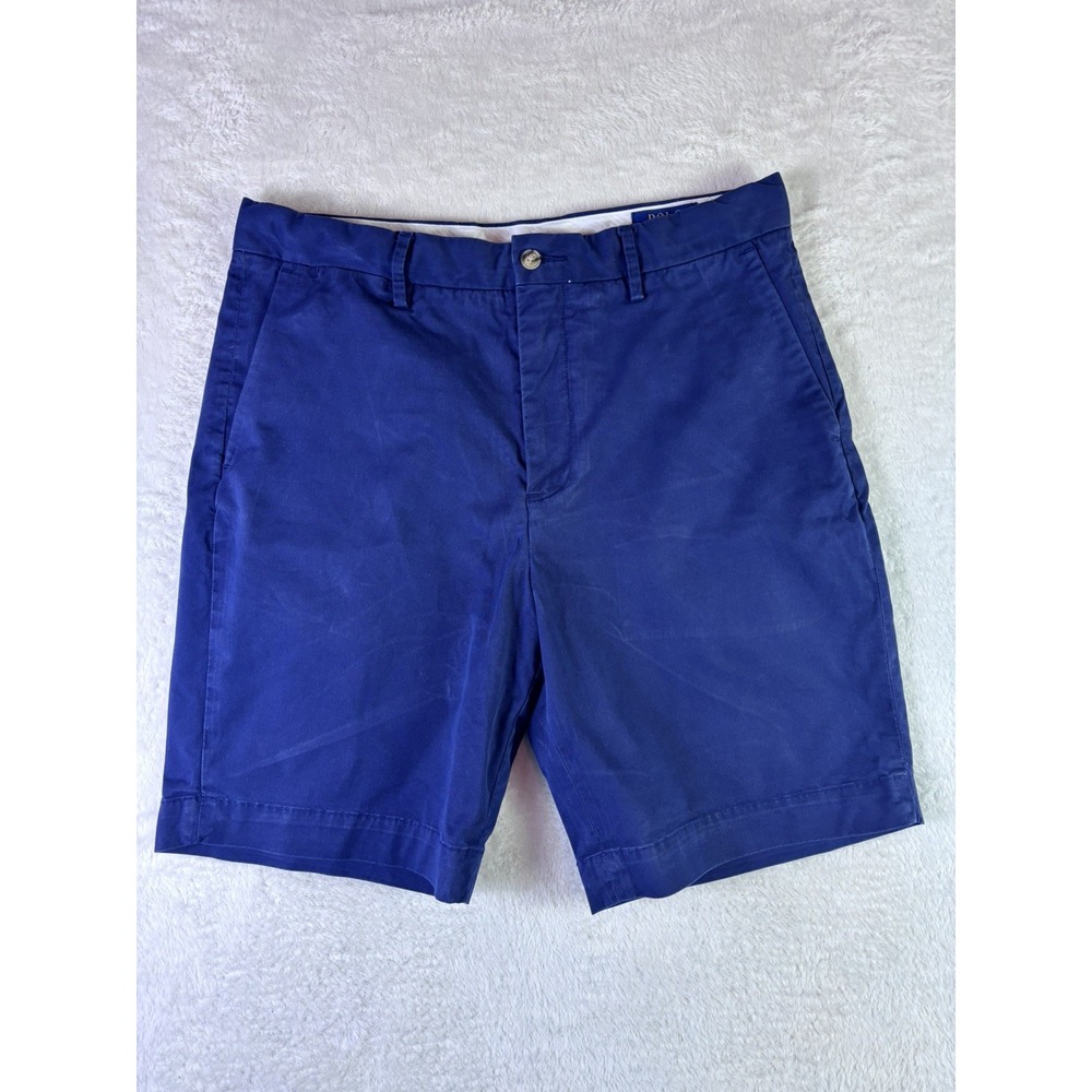 Polo Ralph Lauren Mens Classic Fit Blue Cotton Chino Shorts Size 32 preppy